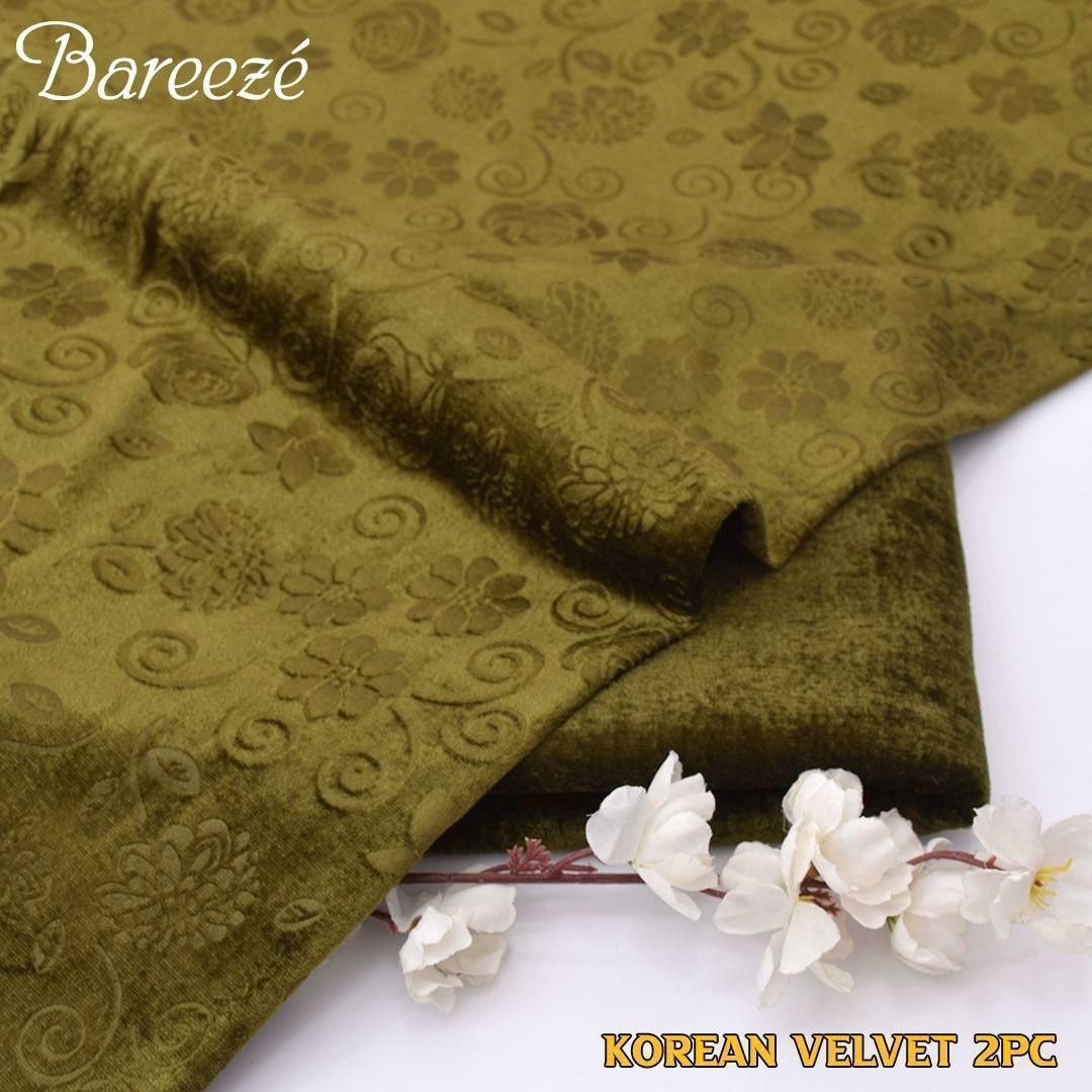 Breeze Korean Velvet 2-Piece Suit Unstitched