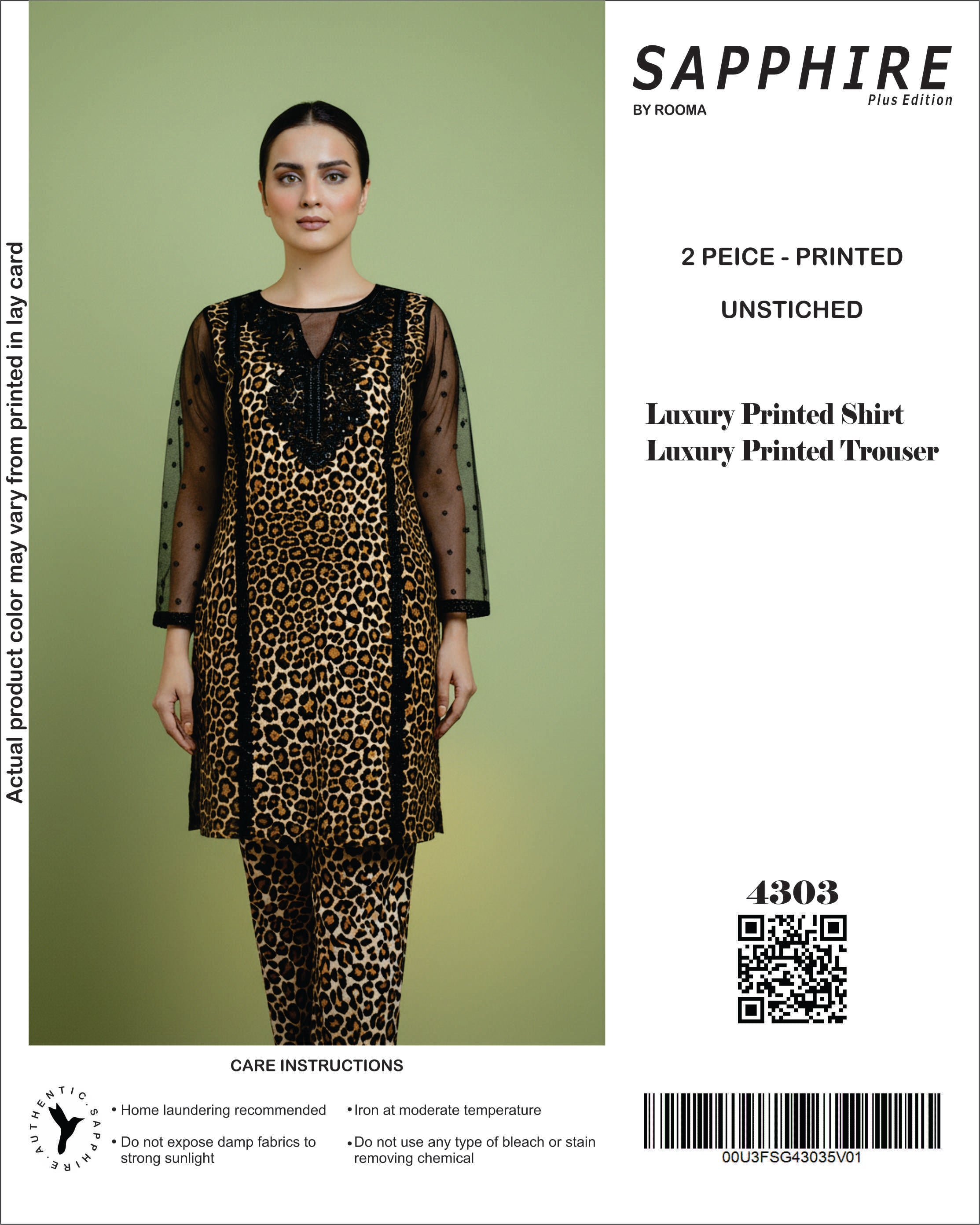 Sapphire 2-PCS ALLOVER PRINTED MID SEASON Premium COTTON 4303