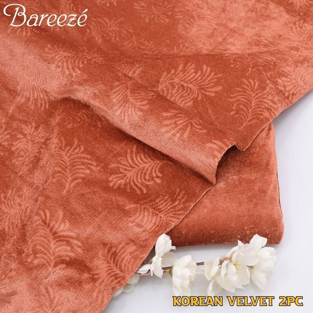 Breeze Korean Velvet 2-Piece Suit Unstitched B04