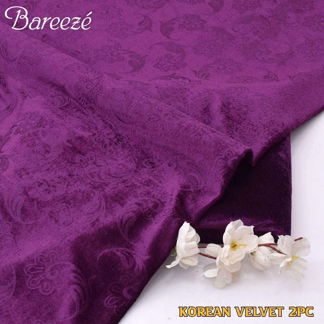 Breeze Korean Velvet 2-Piece Suit Unstitched B02