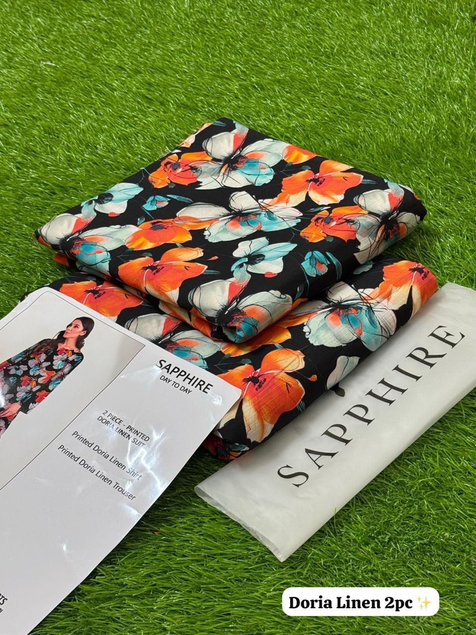 Sapphire Doria Linen All Over 2 PC Suit DL12