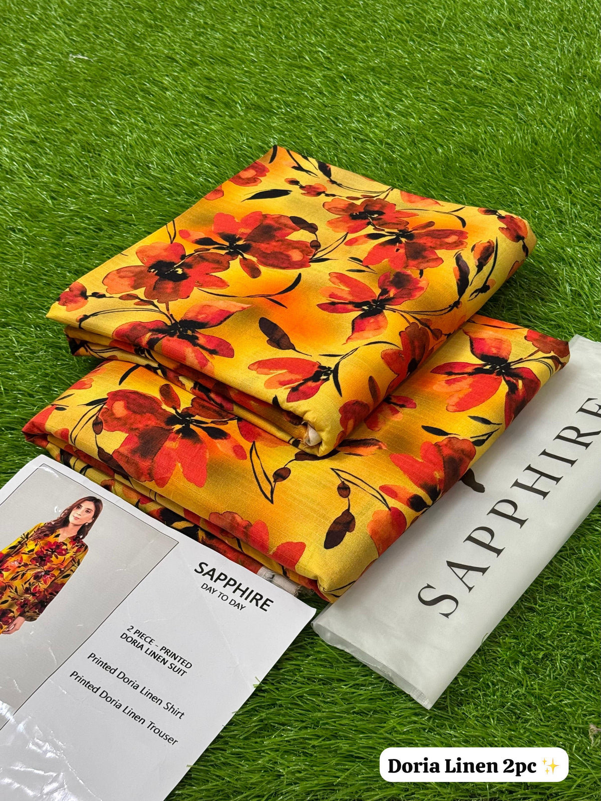 Sapphire Doria Linen All Over 2 PC Suit DL02